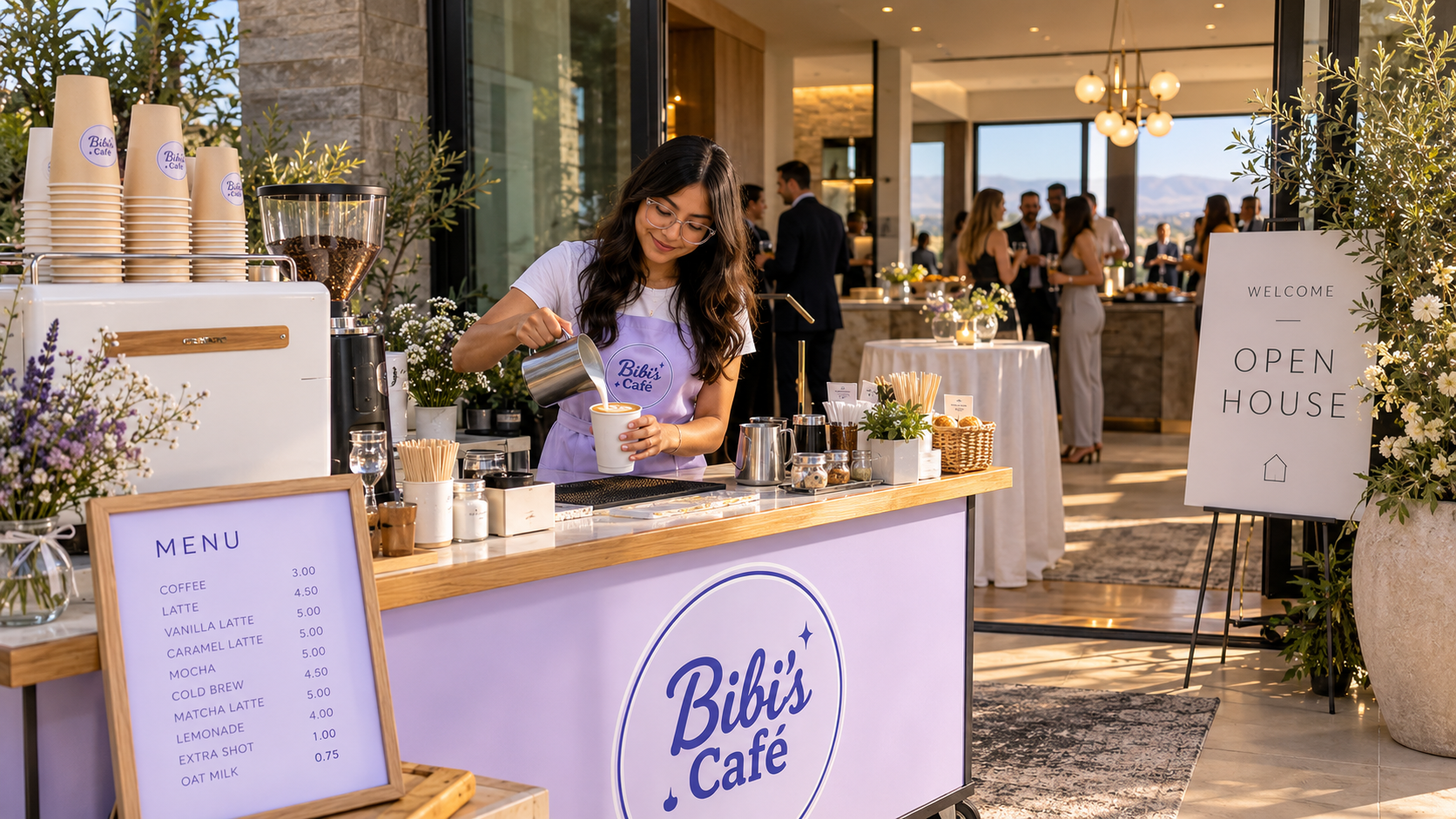 Bibi's Café cart serving an open house